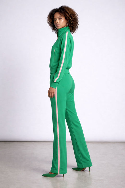 Soft Citizen Black Striped Tracksuit Set – Cropped Zip Jacket & Pleated Wide-Leg Pants
