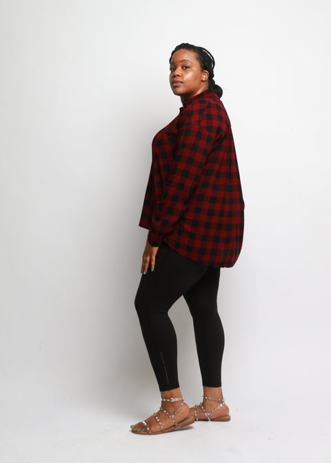 Plaid Drapey Shirt