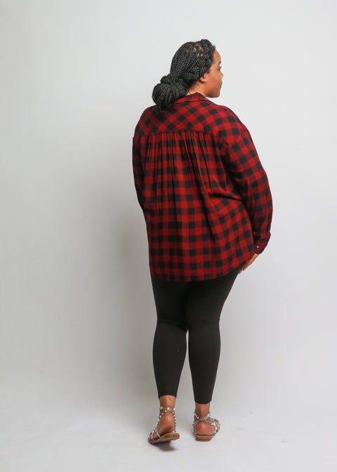 Plaid Drapey Shirt