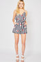 Striped geometric print shorts
