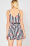 Striped geometric print shorts