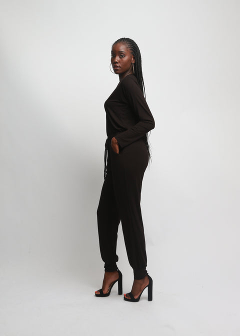 V-Neck Long Sleeve Jumpsuit