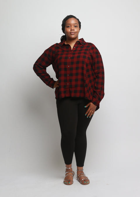 Plaid Drapey Shirt
