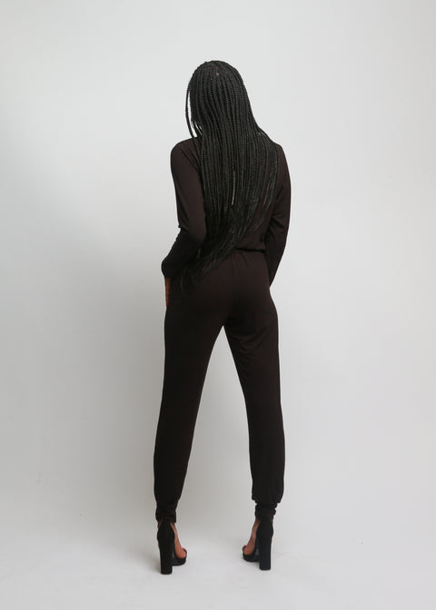 V-Neck Long Sleeve Jumpsuit