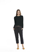 French Terry Cropped Crew Neck Top