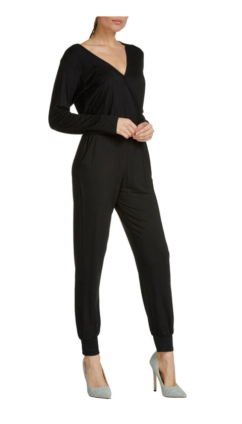 V-Neck Long Sleeve Jumpsuit